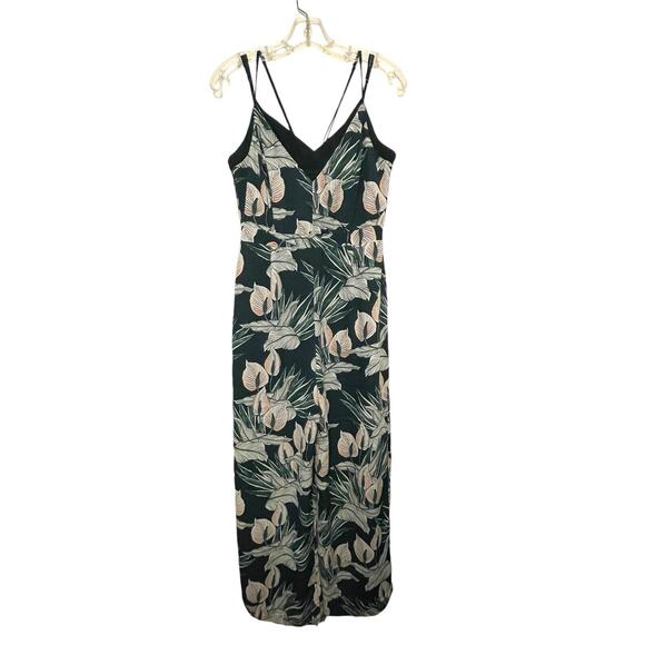 Adelyn Rae Nissa Floral Jumpsuit Women Size‎ Small Green Tropical Floral Romper - Picture 1 of 11